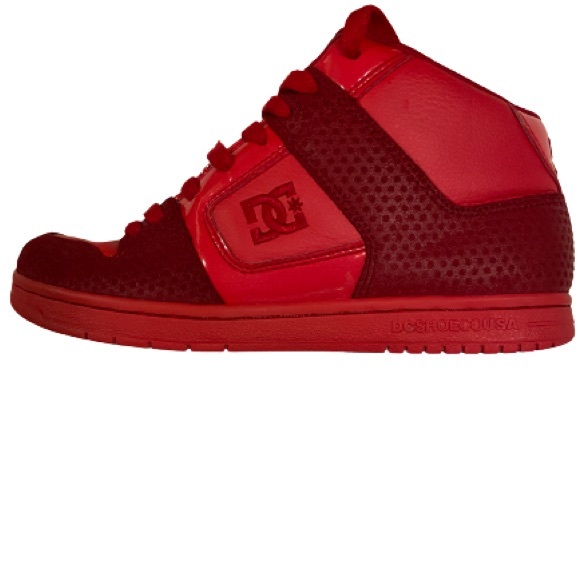 DC Red on red skateboarding running shoes like new - Picture 1 of 3